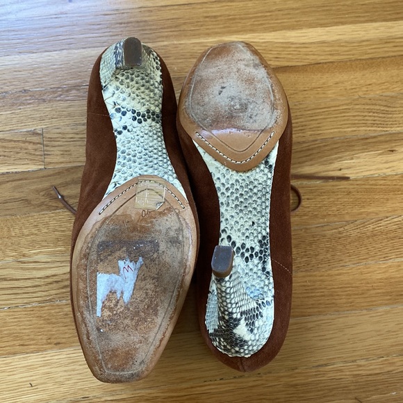 Dries Van Noten Brown Suede and Snakeskin Heel Shoe Boots - Very Chic! Size 40 - Picture 6 of 8